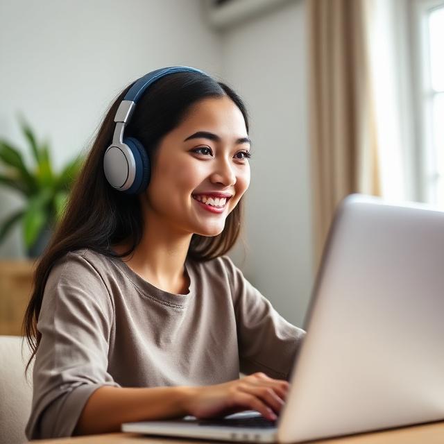 Student in a live online class
